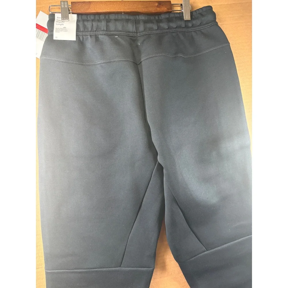 Nike Tech Fleece Joggers Mens Large Black White Stripe Tapered Sweatpants NEW